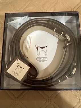 Coach Double-Ended Dog Leash in Dark Brown and Tan